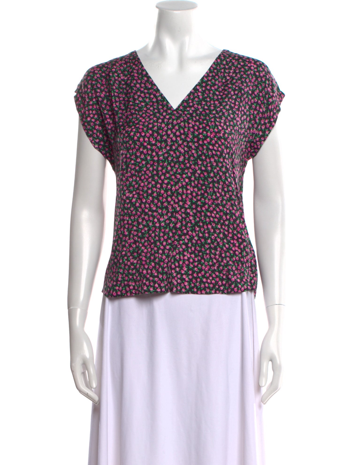 Rebecca Taylor Floral Print V-Neck Blouse w/ Tags