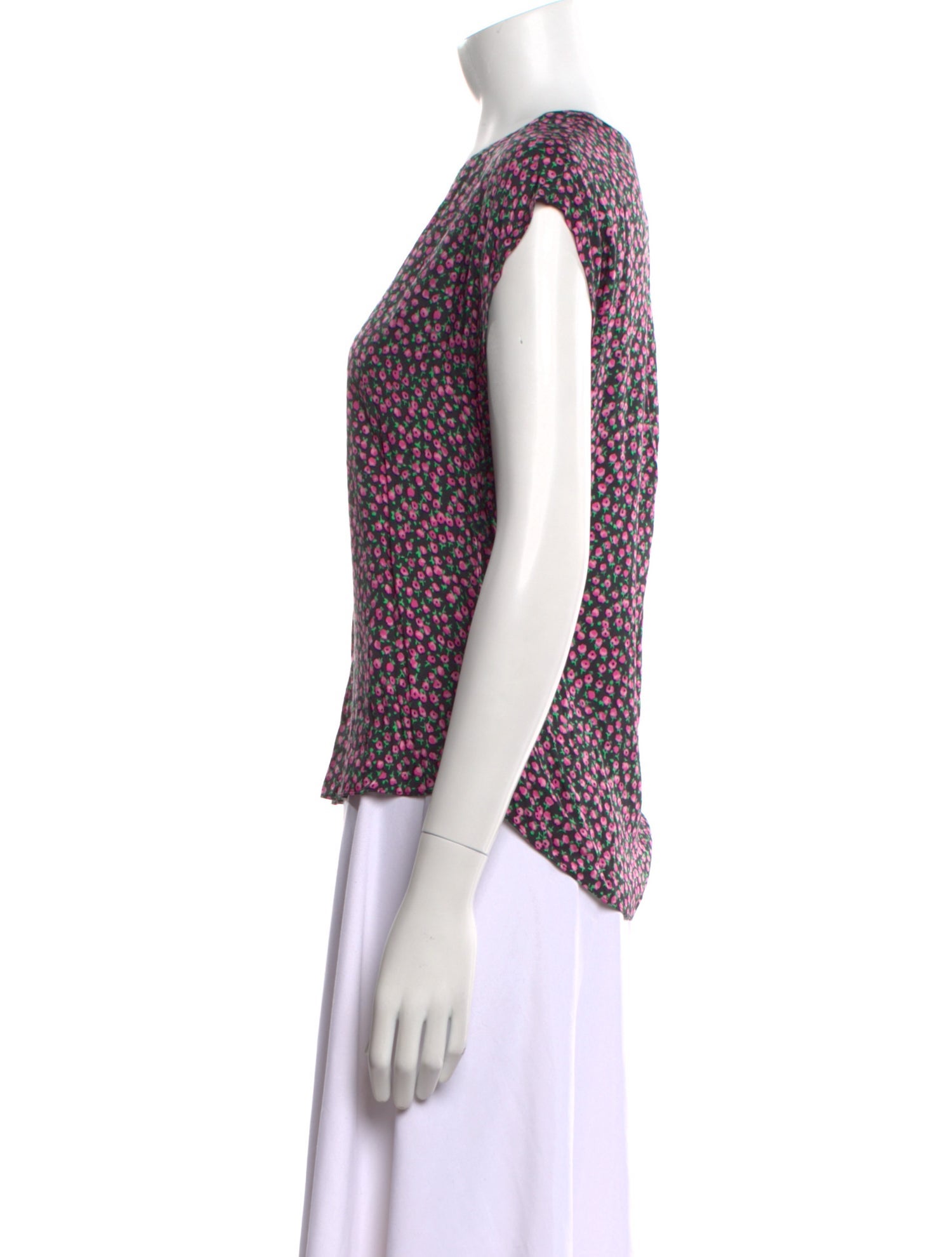 Rebecca Taylor Floral Print V-Neck Blouse w/ Tags