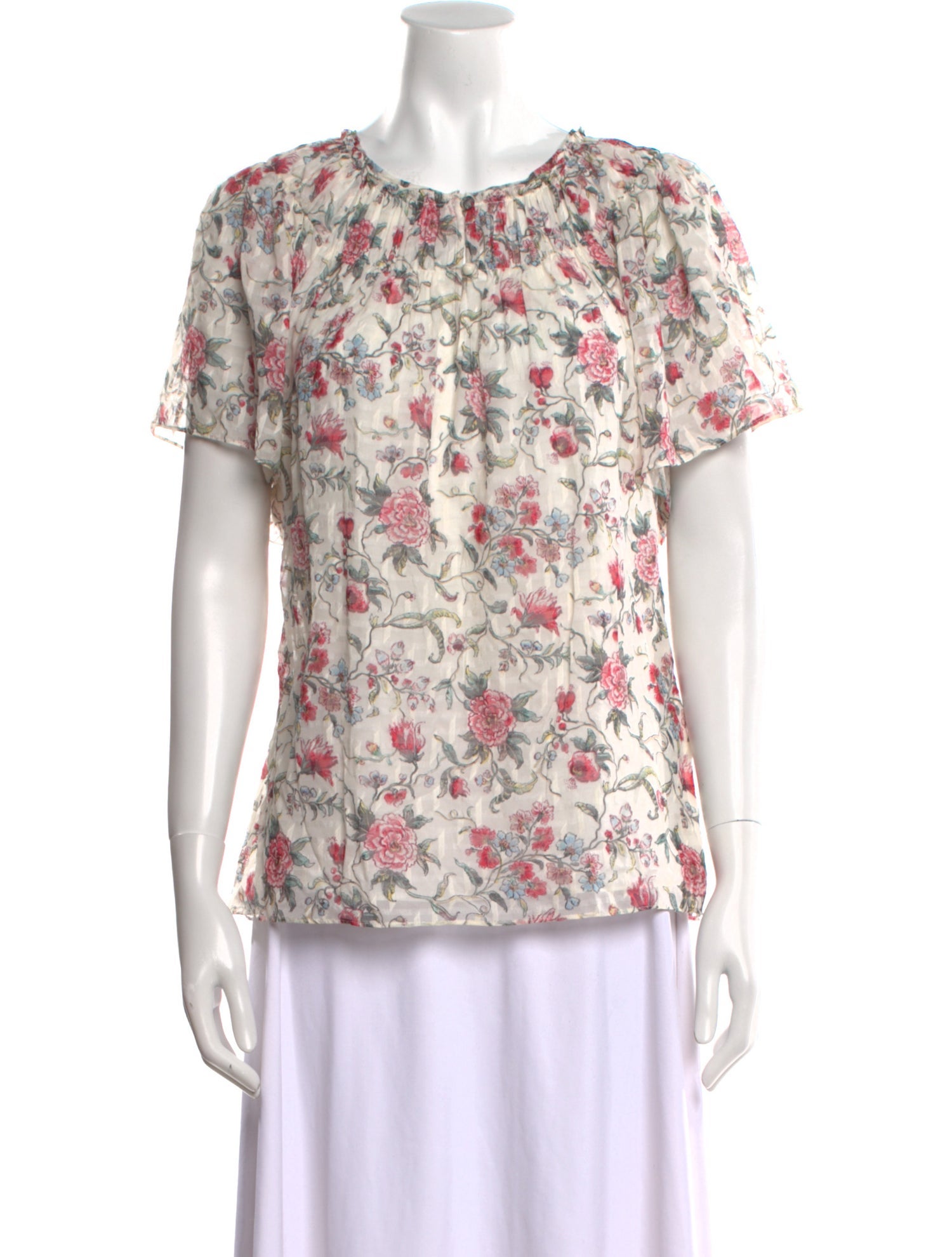 Rebecca Taylor Silk Floral Print T-Shirt w/ Tags