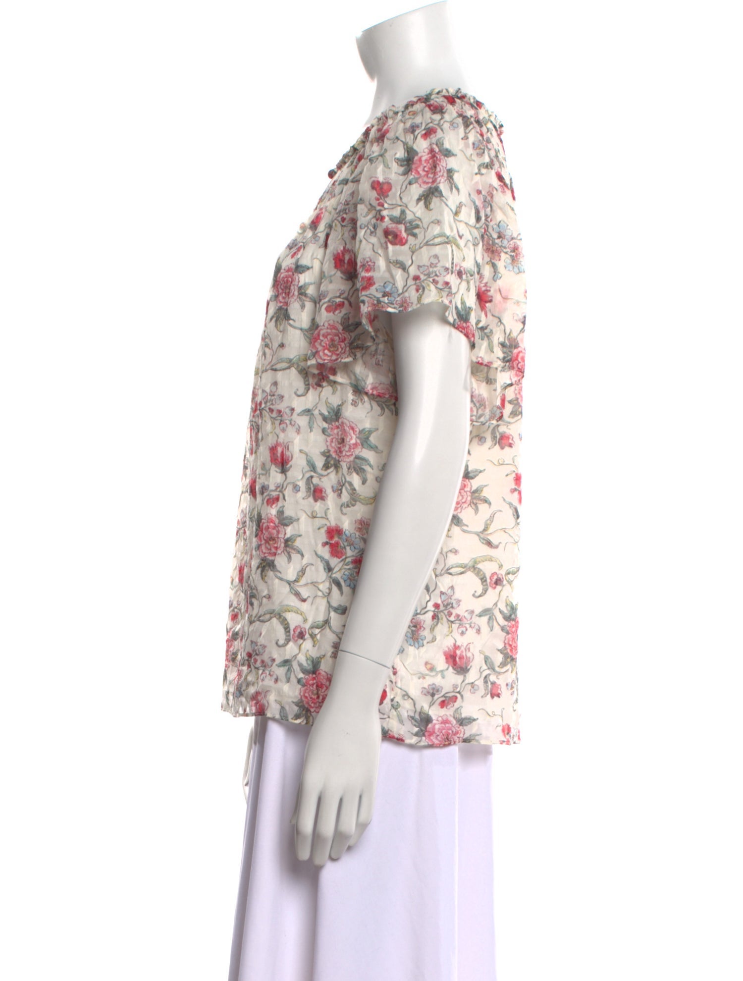 Rebecca Taylor Silk Floral Print T-Shirt w/ Tags