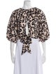 Rebecca Taylor Animal Print Bateau Neckline Crop Top