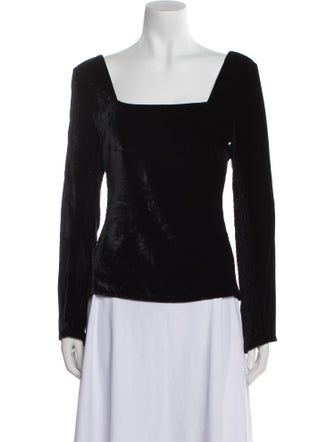 Rebecca Taylor Velvet Square Neckline Top