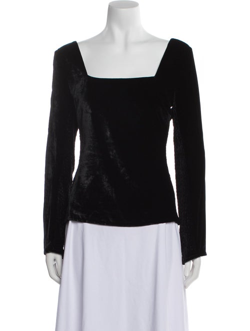 Rebecca Taylor Velvet Square Neckline Top