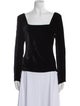 Rebecca Taylor Velvet Square Neckline Top