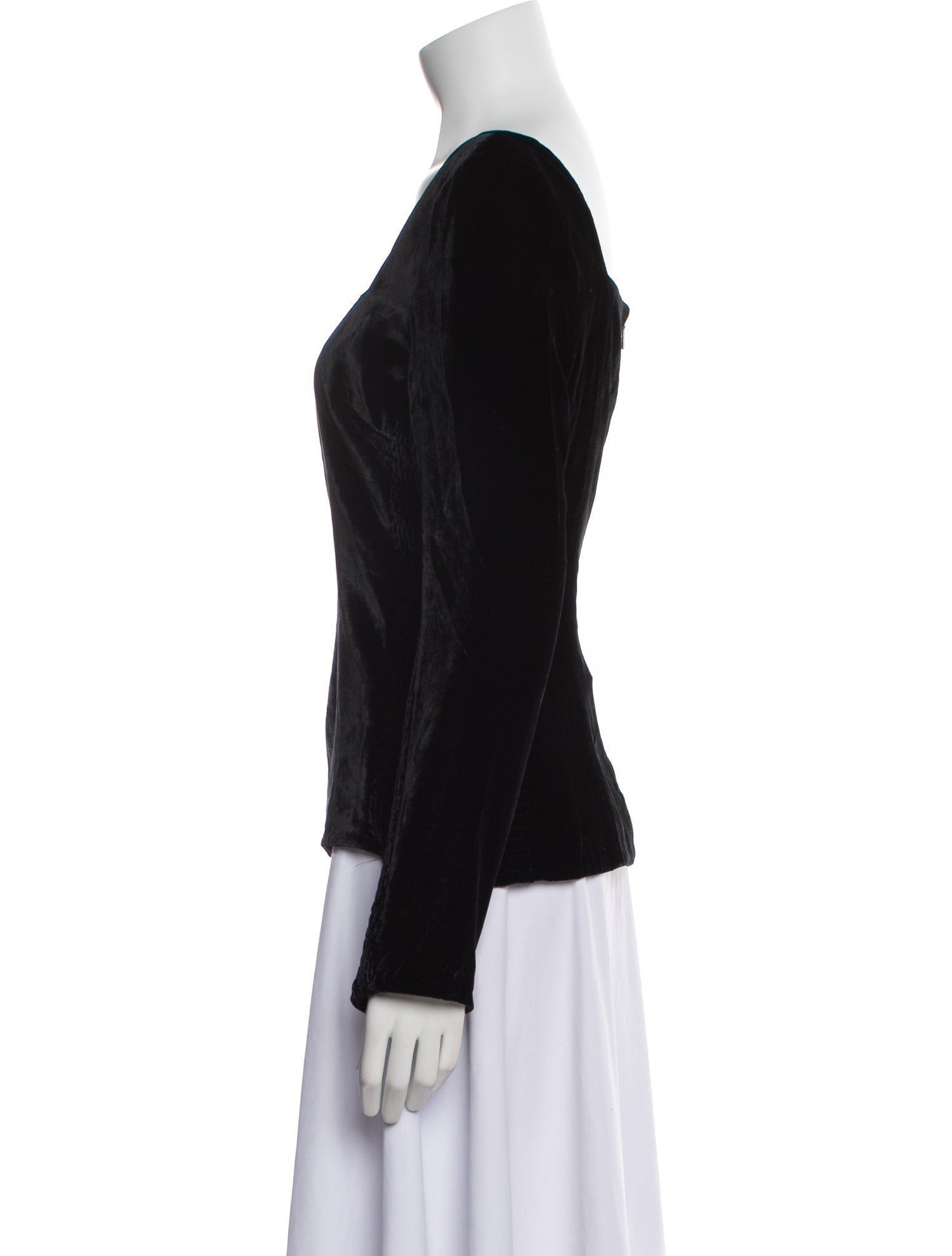 Rebecca Taylor Velvet Square Neckline Top