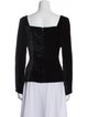 Rebecca Taylor Velvet Square Neckline Top