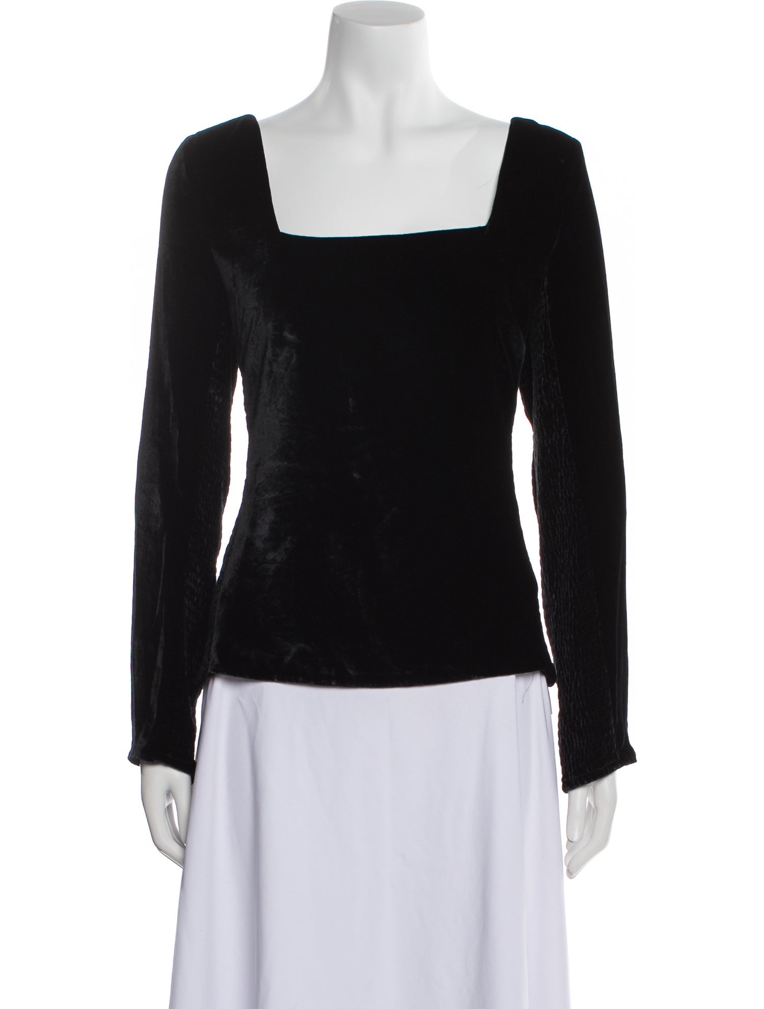 Rebecca Taylor Velvet Square Neckline Top