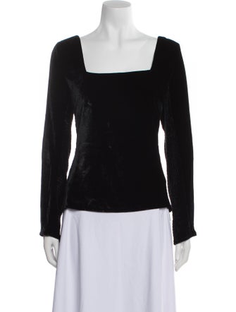 Rebecca Taylor Velvet Square Neckline Top