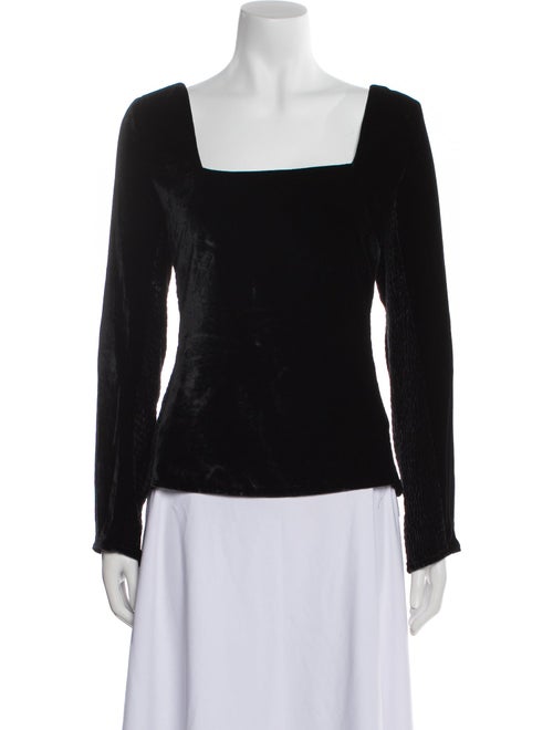 Rebecca Taylor Velvet Square Neckline Top