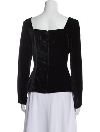 Rebecca Taylor Velvet Square Neckline Top