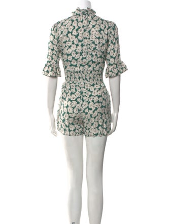 Rebecca Taylor Silk Floral Print Romper