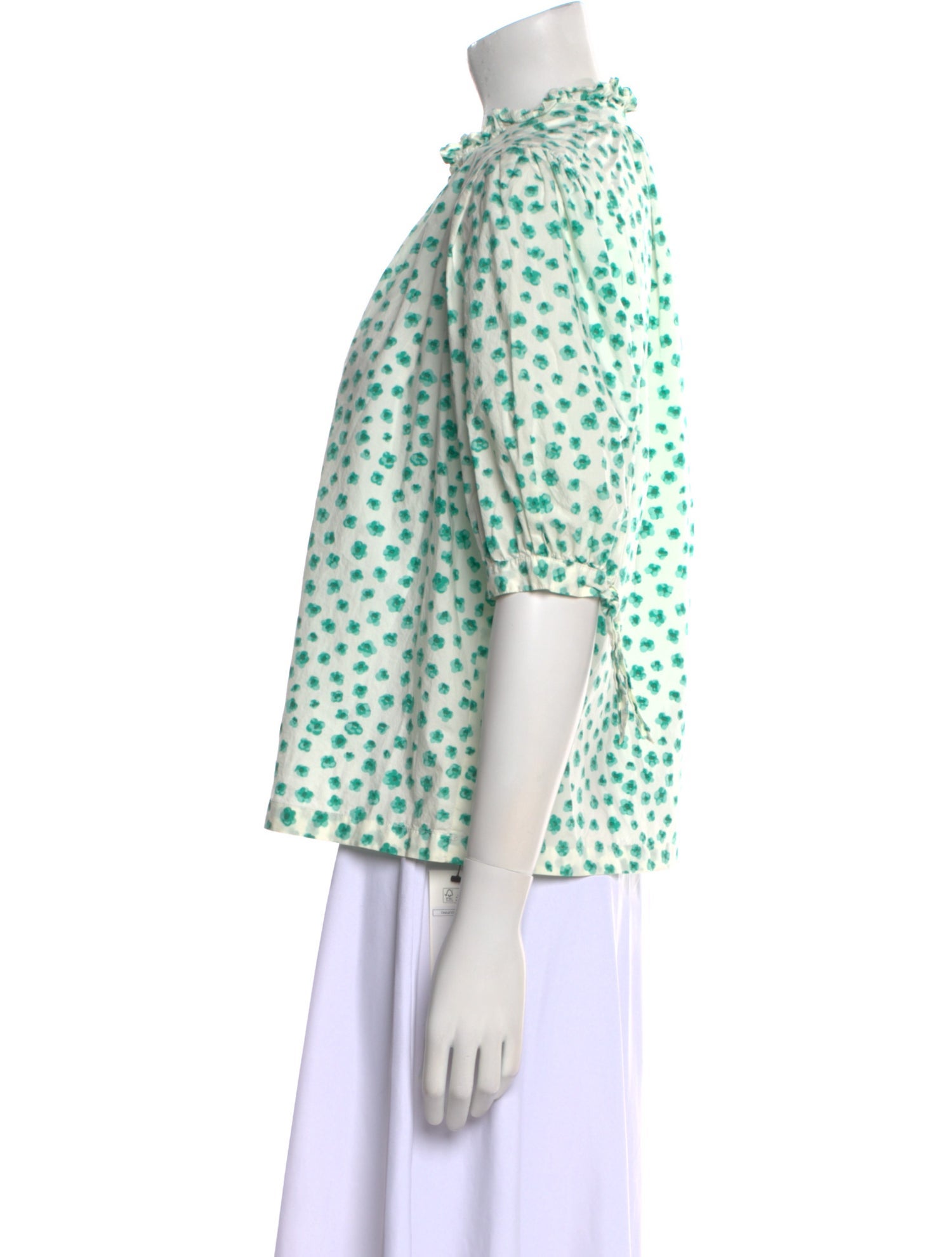 Rebecca Taylor Floral Print Mock Neck Blouse