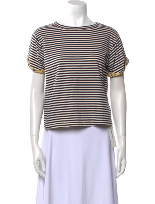 Rebecca Taylor Striped Bateau Neckline T-Shirt