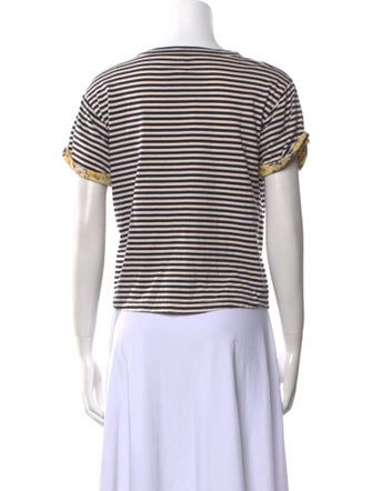 Rebecca Taylor Striped Bateau Neckline T-Shirt
