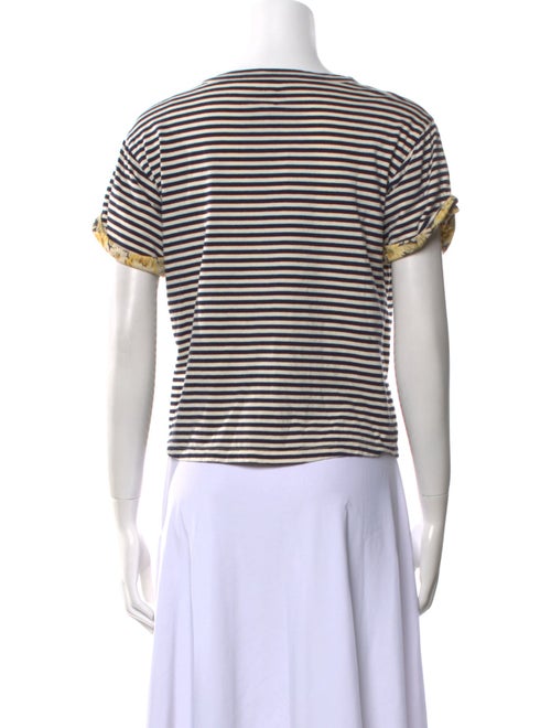 Rebecca Taylor Striped Bateau Neckline T-Shirt