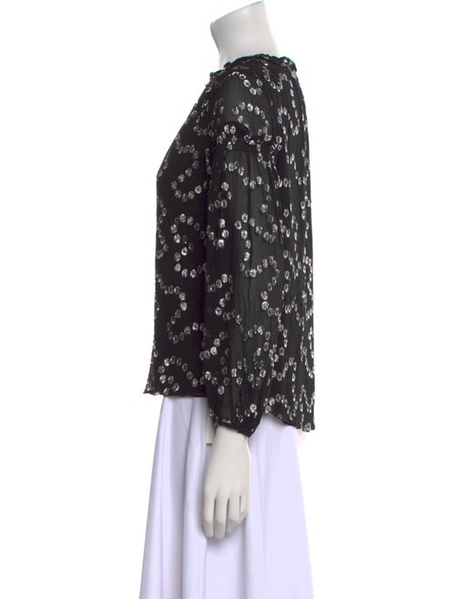 Rebecca Taylor Silk Polka Dot Print Blouse