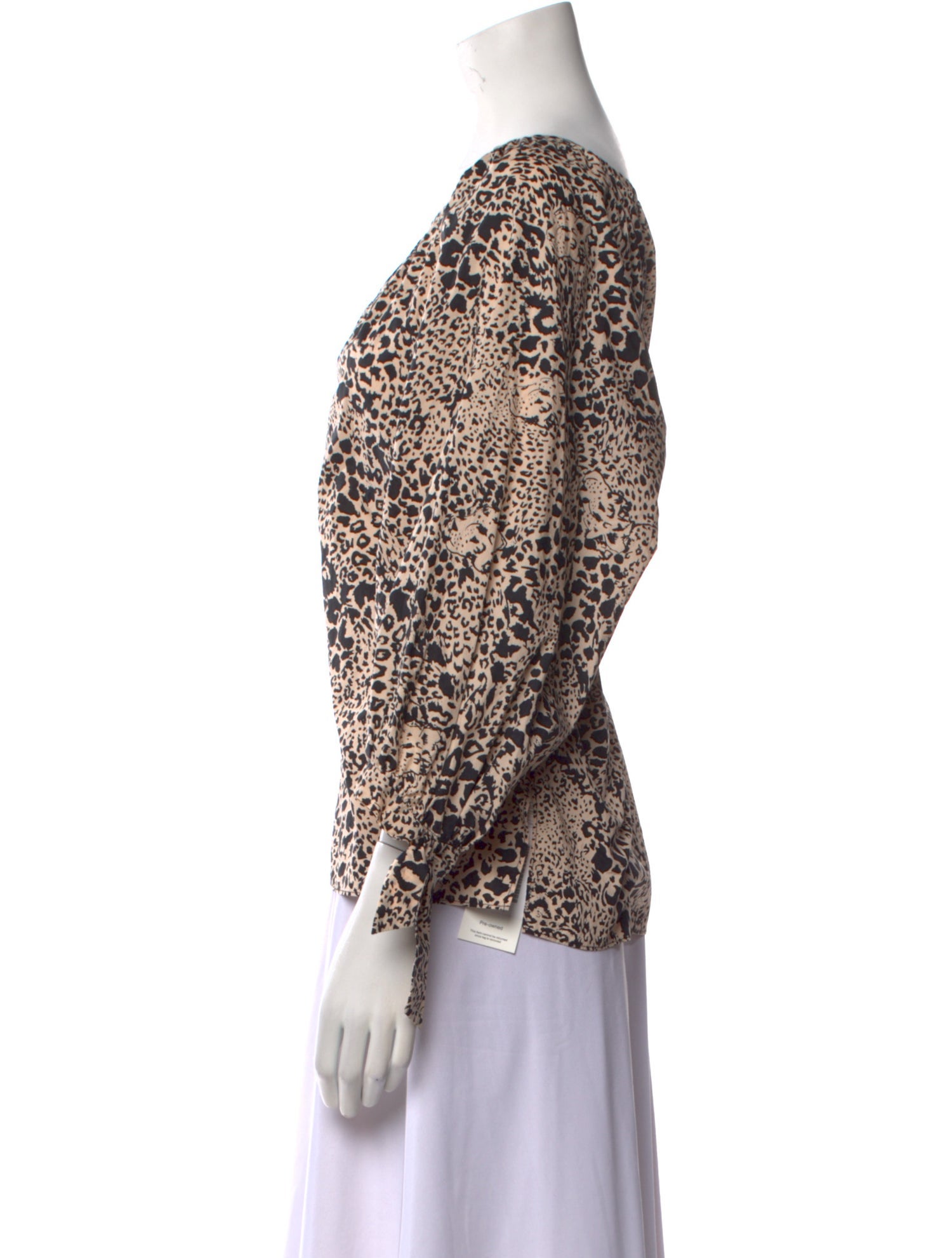 Rebecca Taylor Animal Print Scoop Neck Blouse