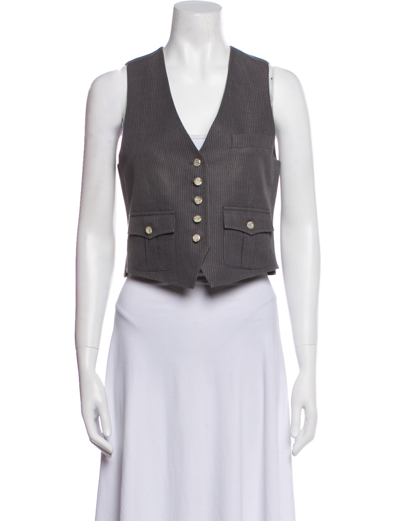 Rebecca Taylor Linen Striped Vest