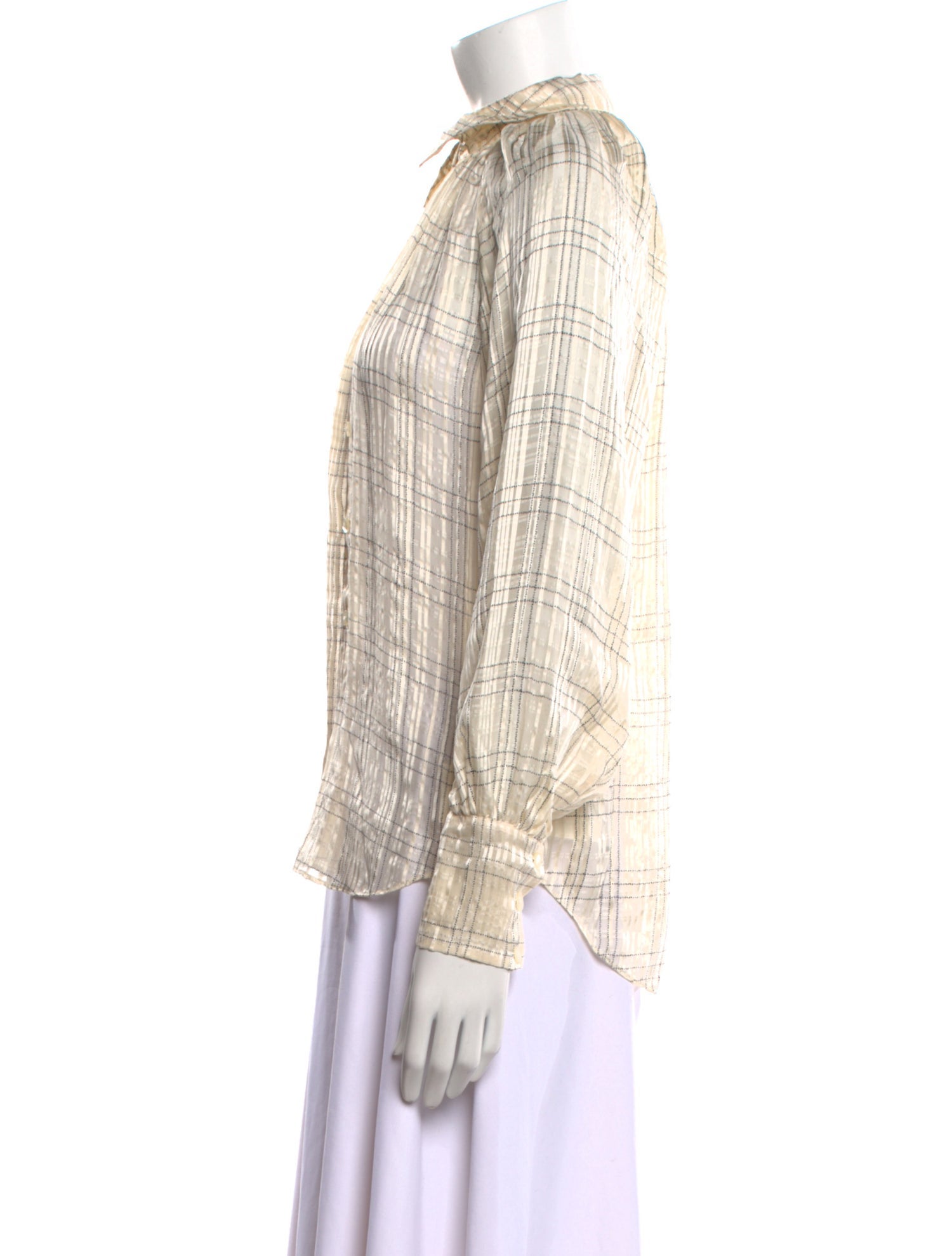 Rebecca Taylor Silk Plaid Print Button-Up Top w/ Tags