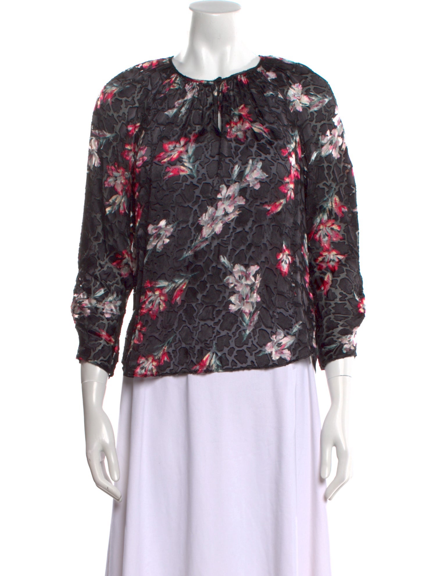 Rebecca Taylor Floral Print Crew Neck Blouse w/ Tags