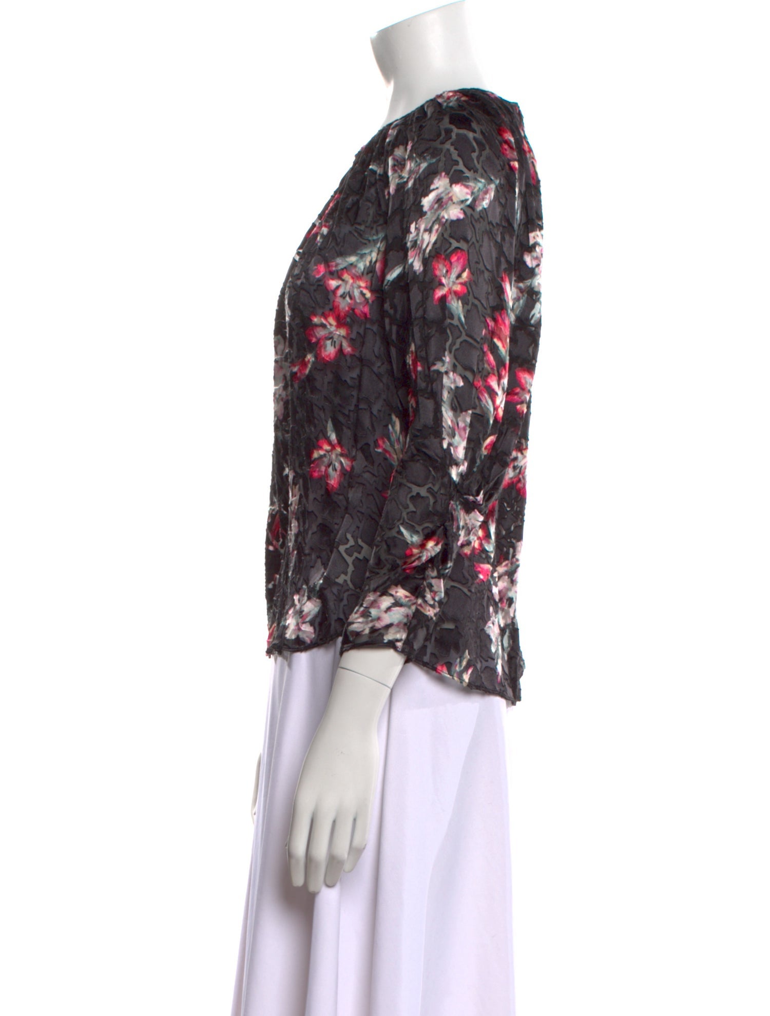 Rebecca Taylor Floral Print Crew Neck Blouse w/ Tags