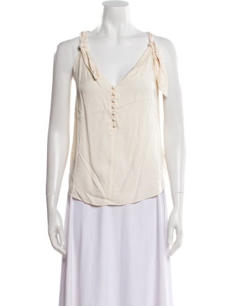 Rebecca Taylor V-Neck Sleeveless Top