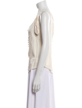 Rebecca Taylor V-Neck Sleeveless Top