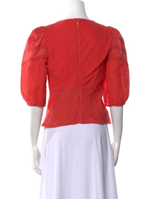 Rebecca Taylor V-Neck Three-Quarter Sleeve Blouse