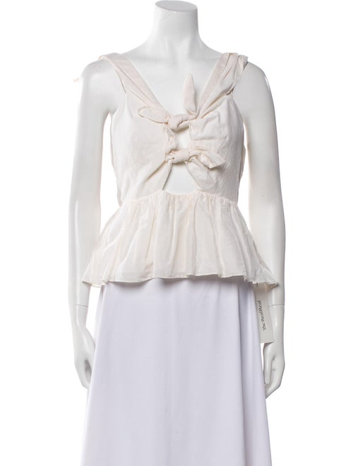 Rebecca Taylor V-Neck Sleeveless Crop Top