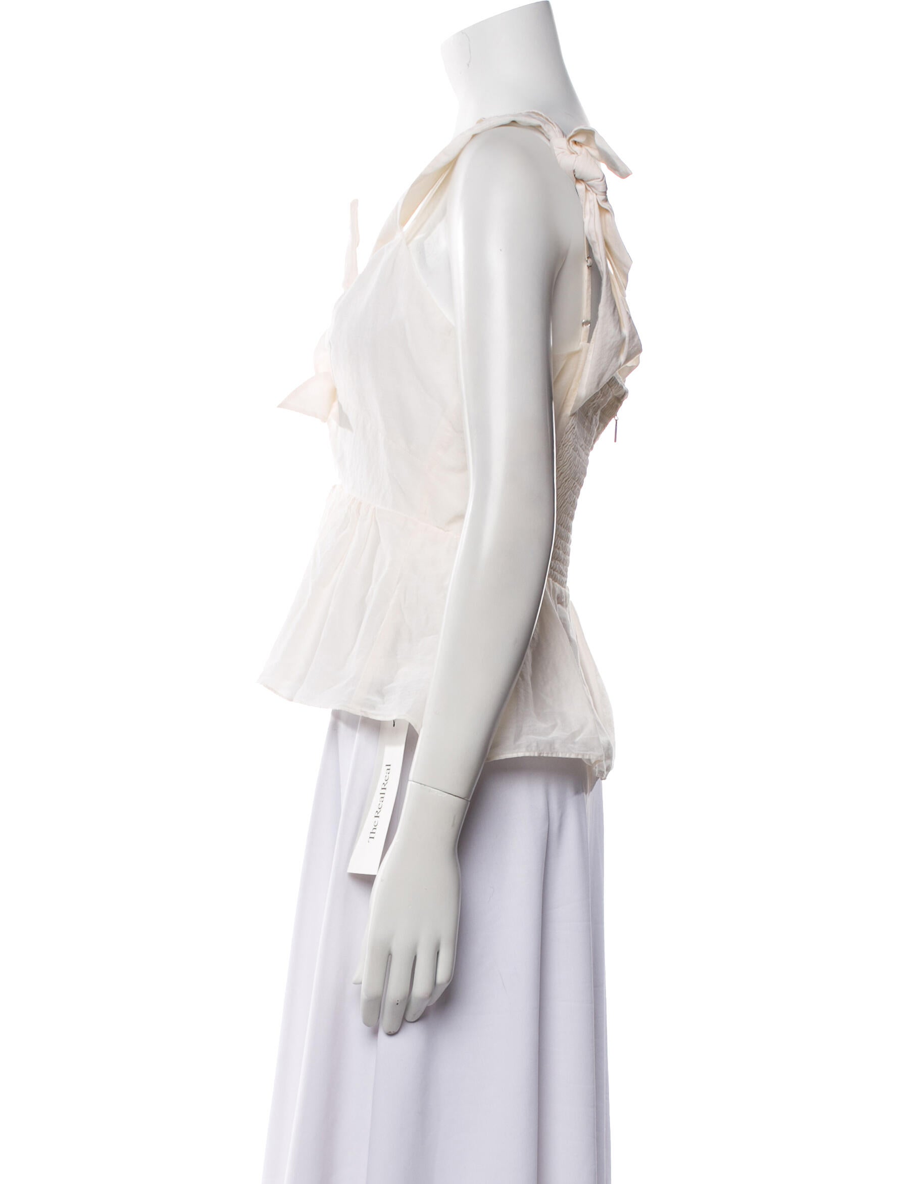 Rebecca Taylor V-Neck Sleeveless Crop Top