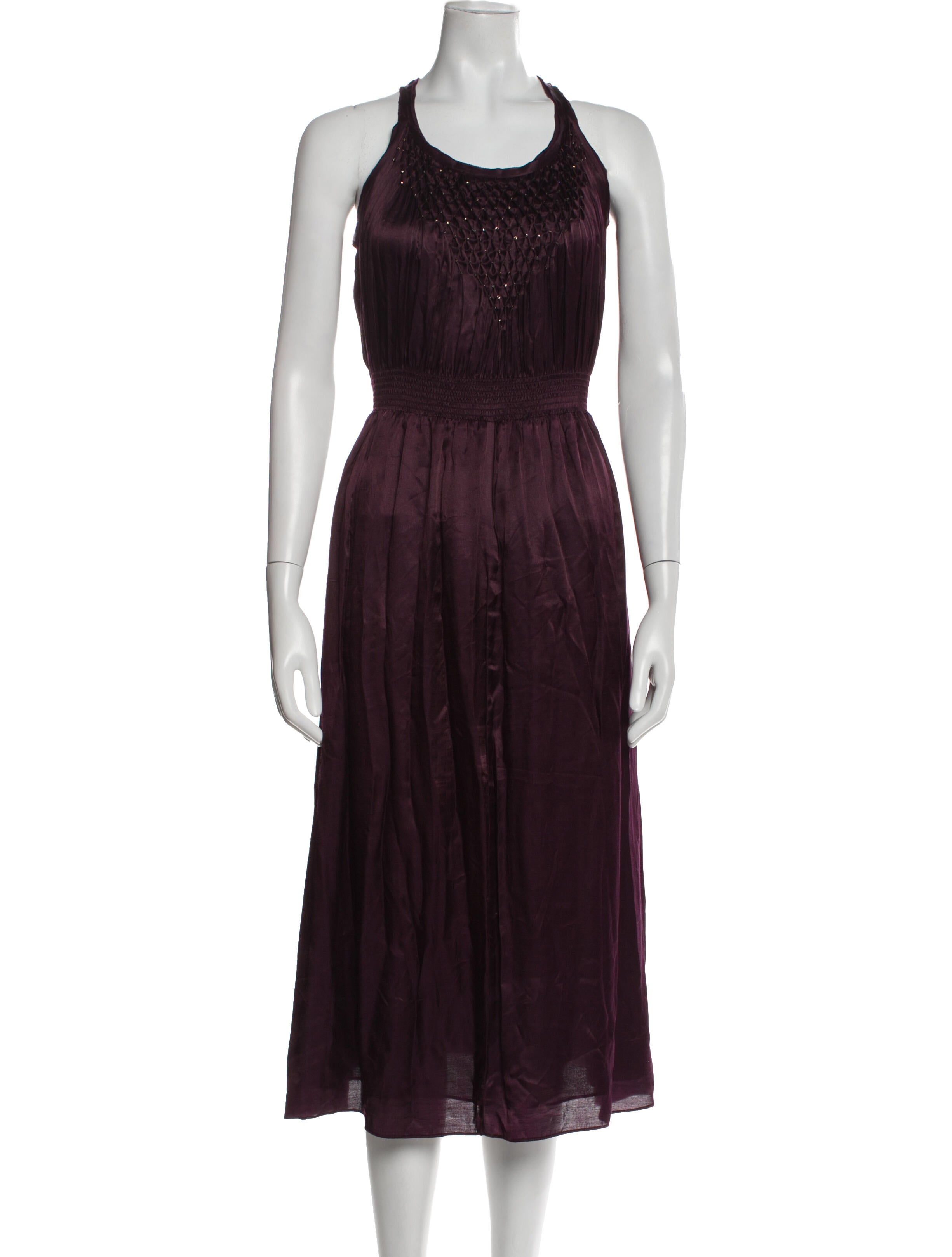 Rebecca Taylor Scoop Neck Midi Length Dress