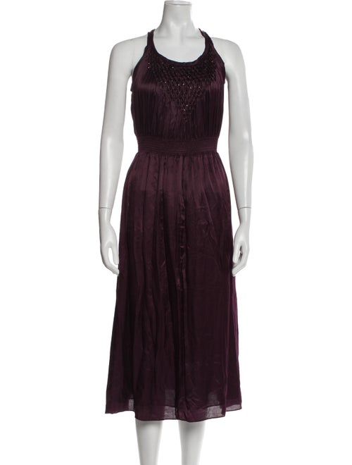 Rebecca Taylor Scoop Neck Midi Length Dress