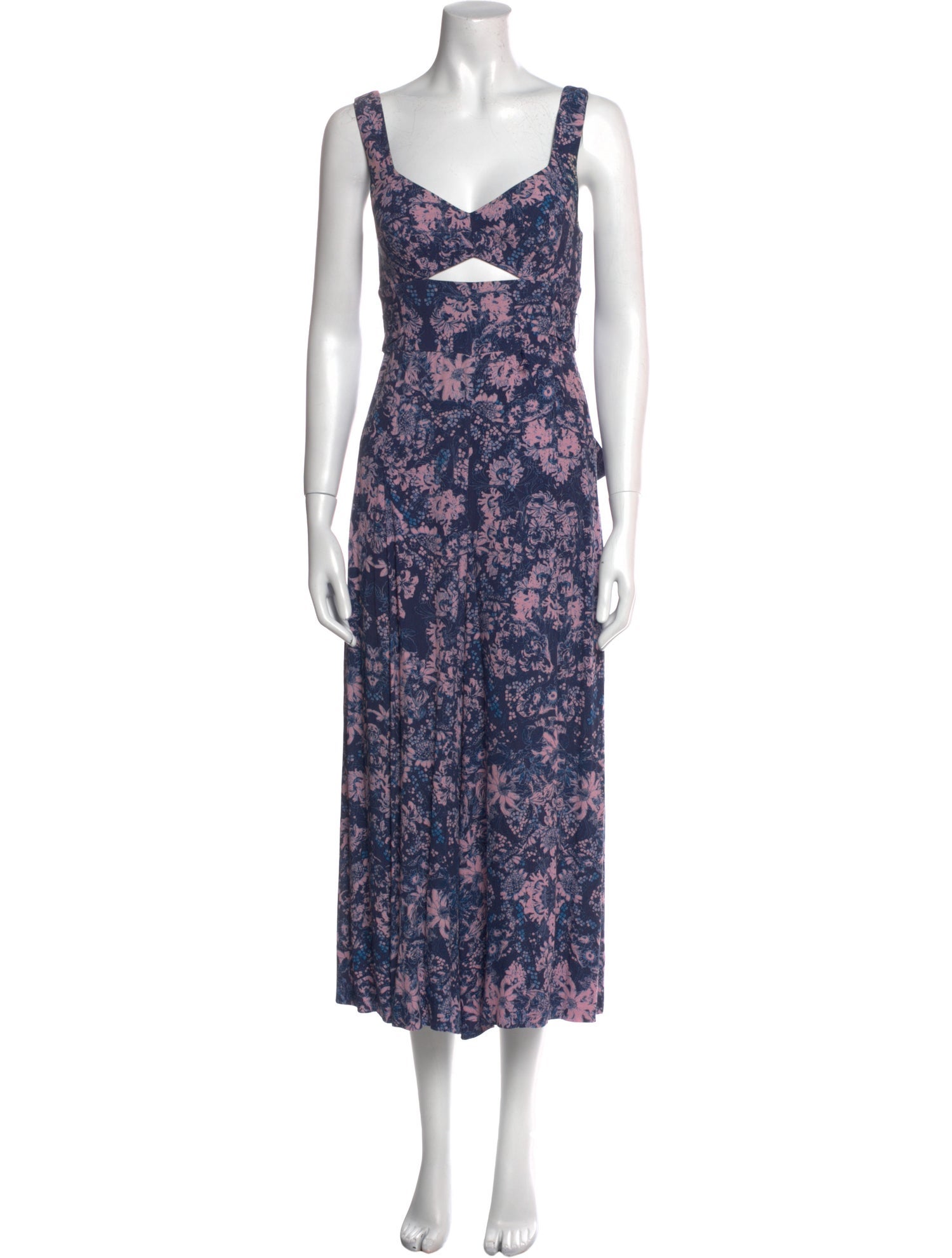 Rebecca Taylor Floral Print V-Neck Jumpsuit