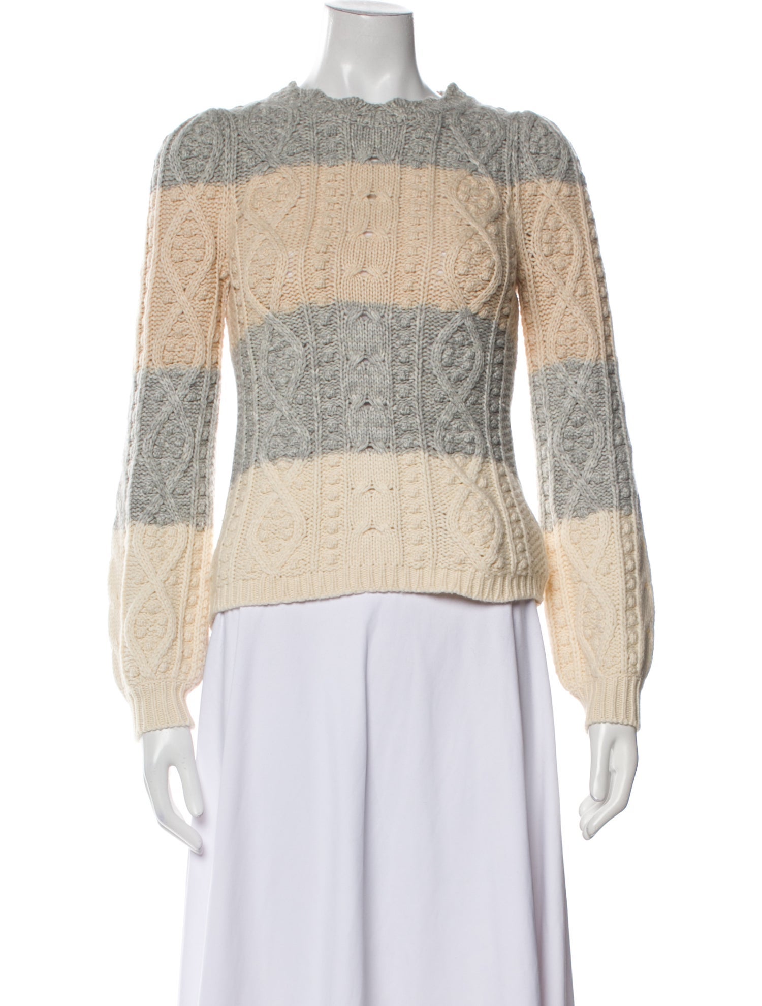 Rebecca Taylor Striped Crew Neck Sweater