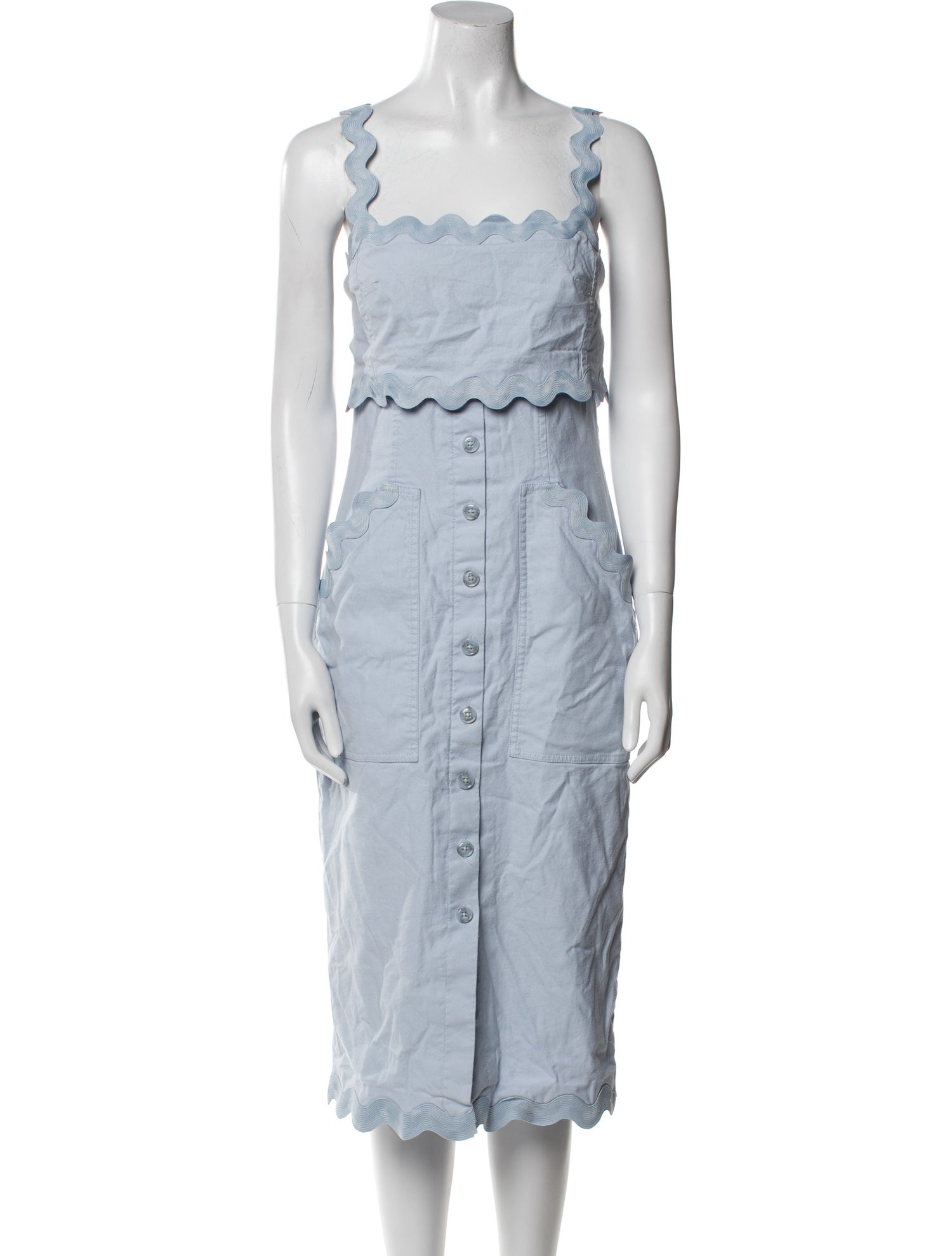 Rebecca Taylor Square Neckline Midi Length Dress