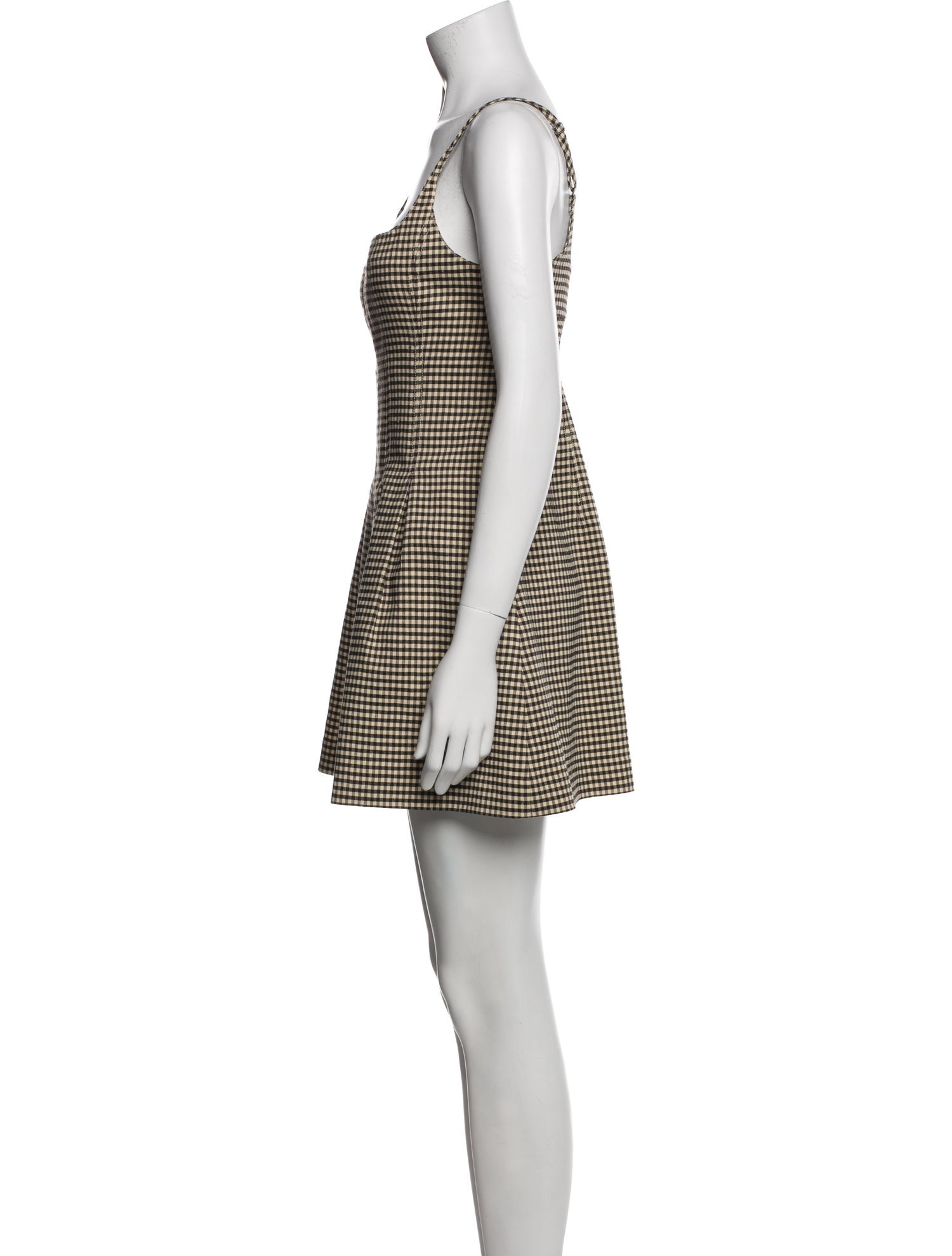 Rebecca Taylor Plaid Print Square Neckline Romper