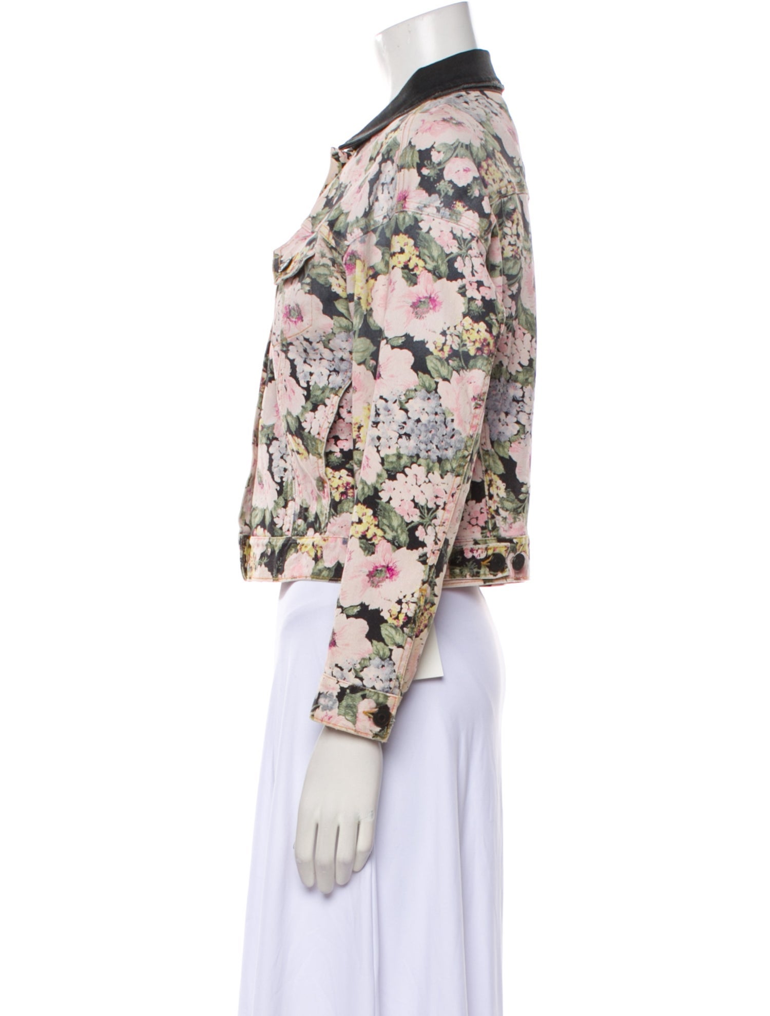 Rebecca Taylor Floral Print Denim Jacket