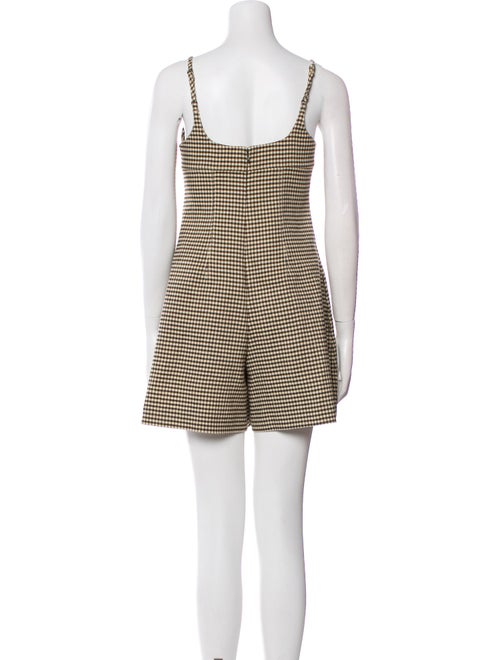 Rebecca Taylor Plaid Print Square Neckline Romper