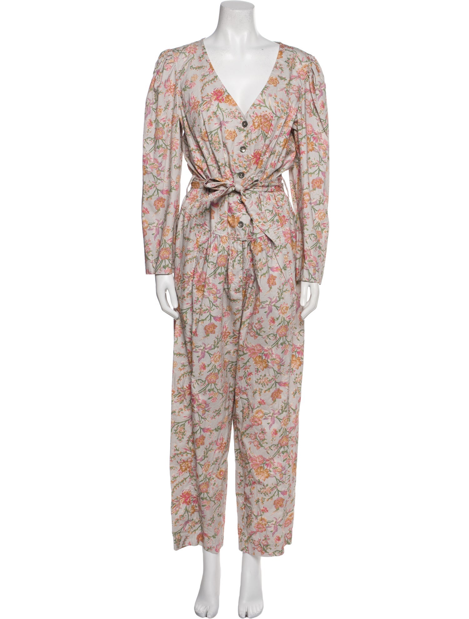 Rebecca Taylor Floral Print V-Neck Jumpsuit