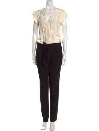 Rebecca Taylor Silk V-Neck Jumpsuit