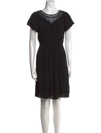 Rebecca Taylor Scoop Neck Knee-Length Dress