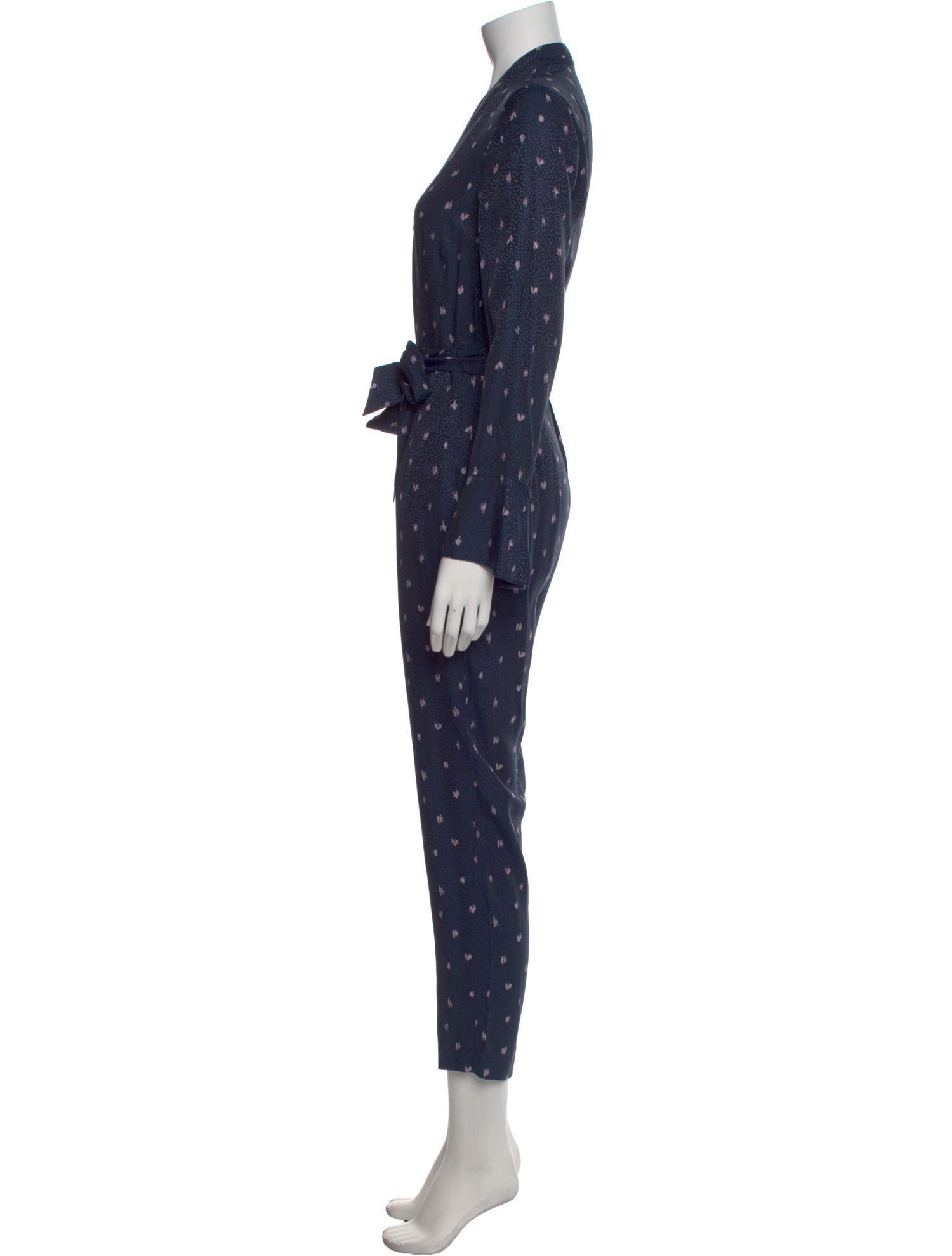 Rebecca Taylor Printed V-Neck Jumpsuit