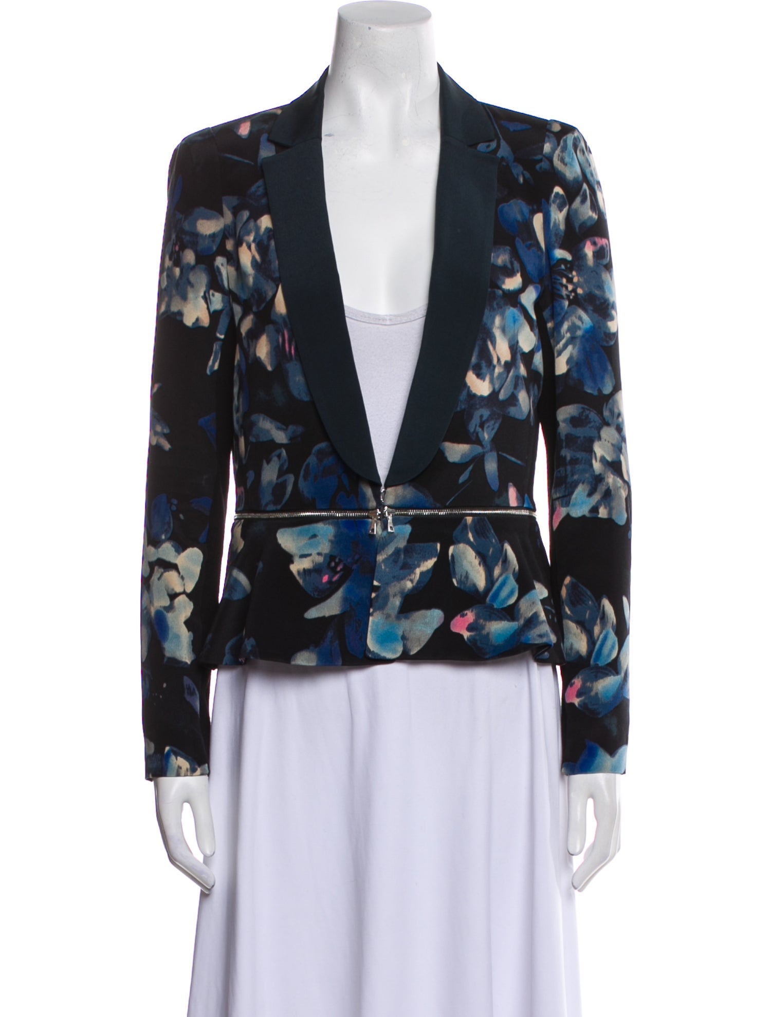 Rebecca Taylor Silk Floral Print Blazer