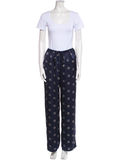 Rebecca Taylor Polka Dot Print Keyhole Accent Pant Set