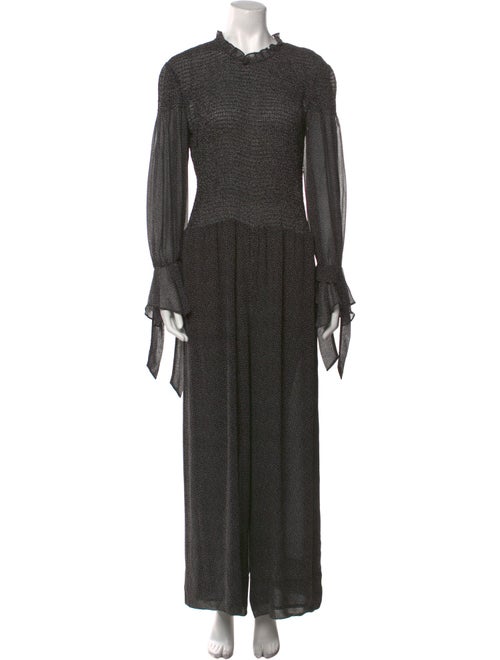 Rebecca Taylor Silk Polka Dot Print Jumpsuit