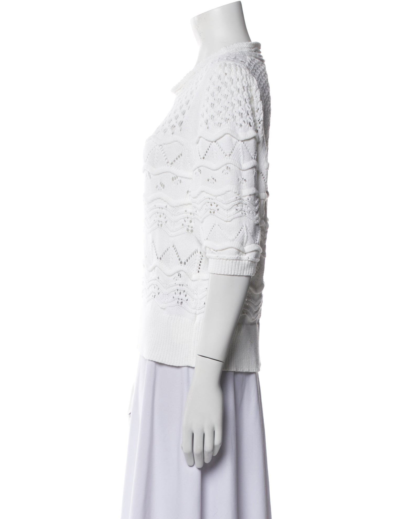 Rebecca Taylor Printed Scoop Neck Sweater