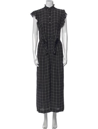 Rebecca Taylor Silk Plaid Print Jumpsuit
