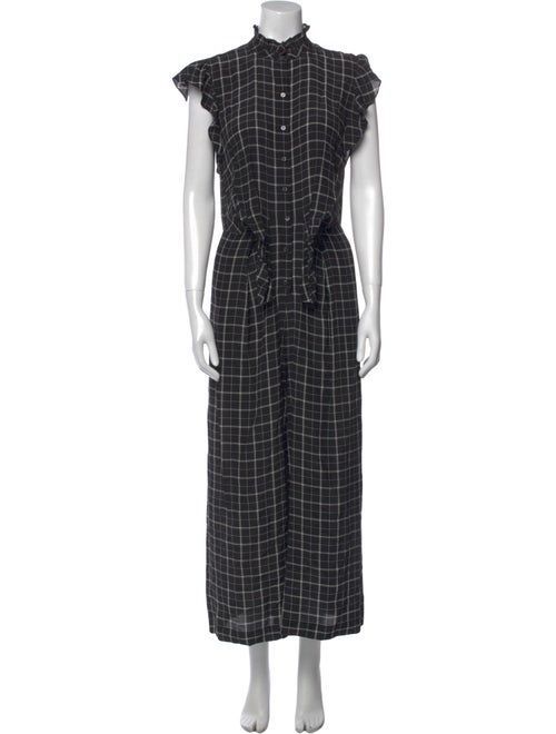 Rebecca Taylor Silk Plaid Print Jumpsuit