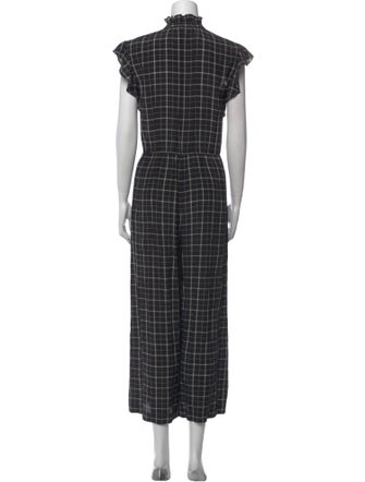 Rebecca Taylor Silk Plaid Print Jumpsuit