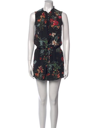 Rebecca Taylor Silk Floral Print Romper